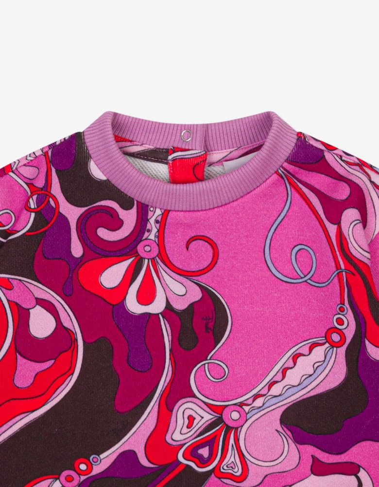 Baby Girls Orchidee Print Sweatshirt in Pink