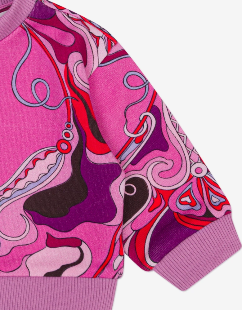 Baby Girls Orchidee Print Sweatshirt in Pink