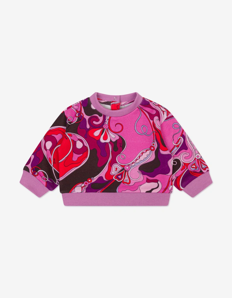 Baby Girls Orchidee Print Sweatshirt in Pink