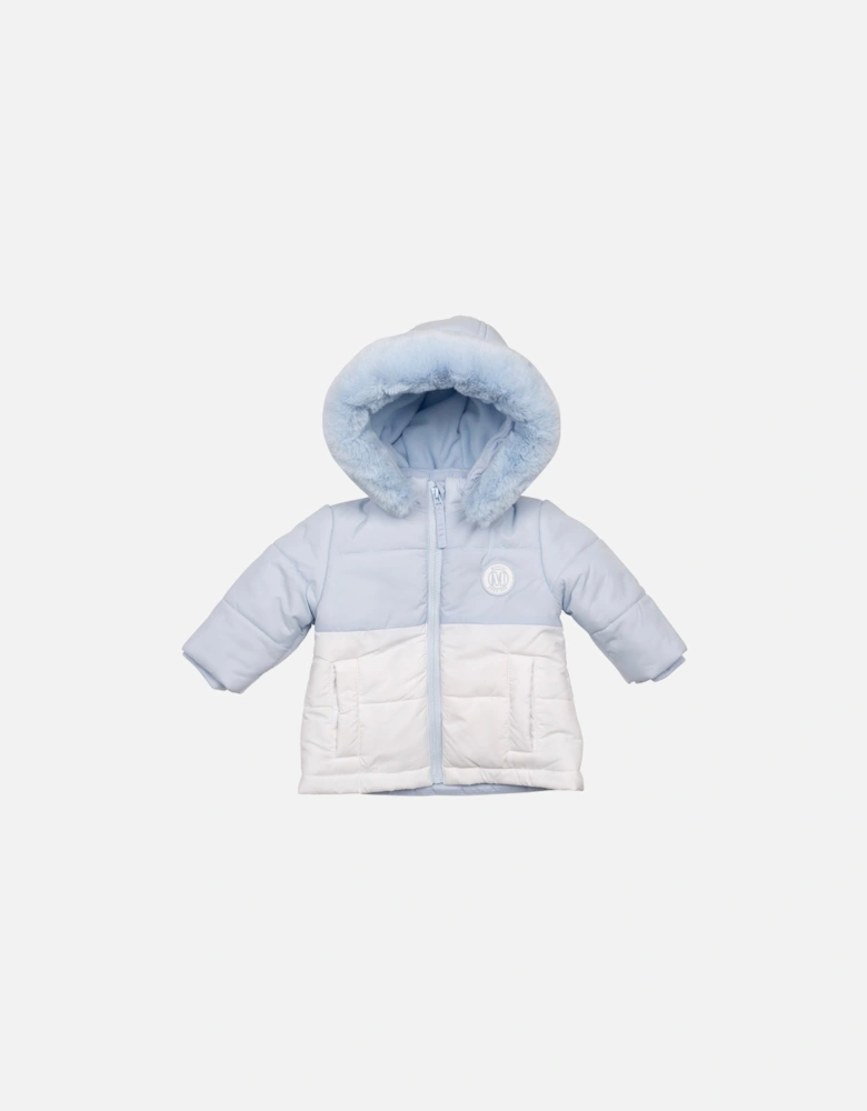 Boys Pale Blue and White Padded Coat