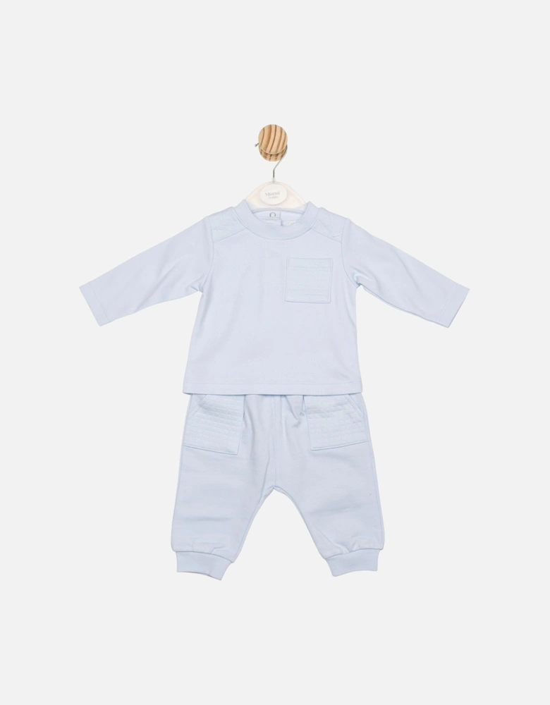 Boys Pale Blue Top and Jogger Set