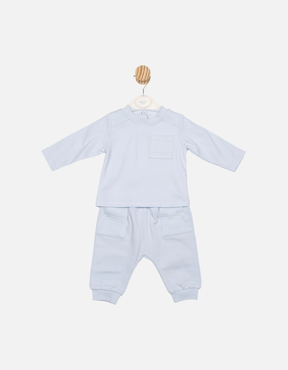 Boys Pale Blue Top and Jogger Set, 3 of 2