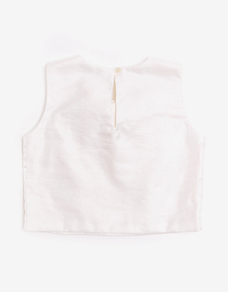 BCBG Girls Bow Blouse in Ivory