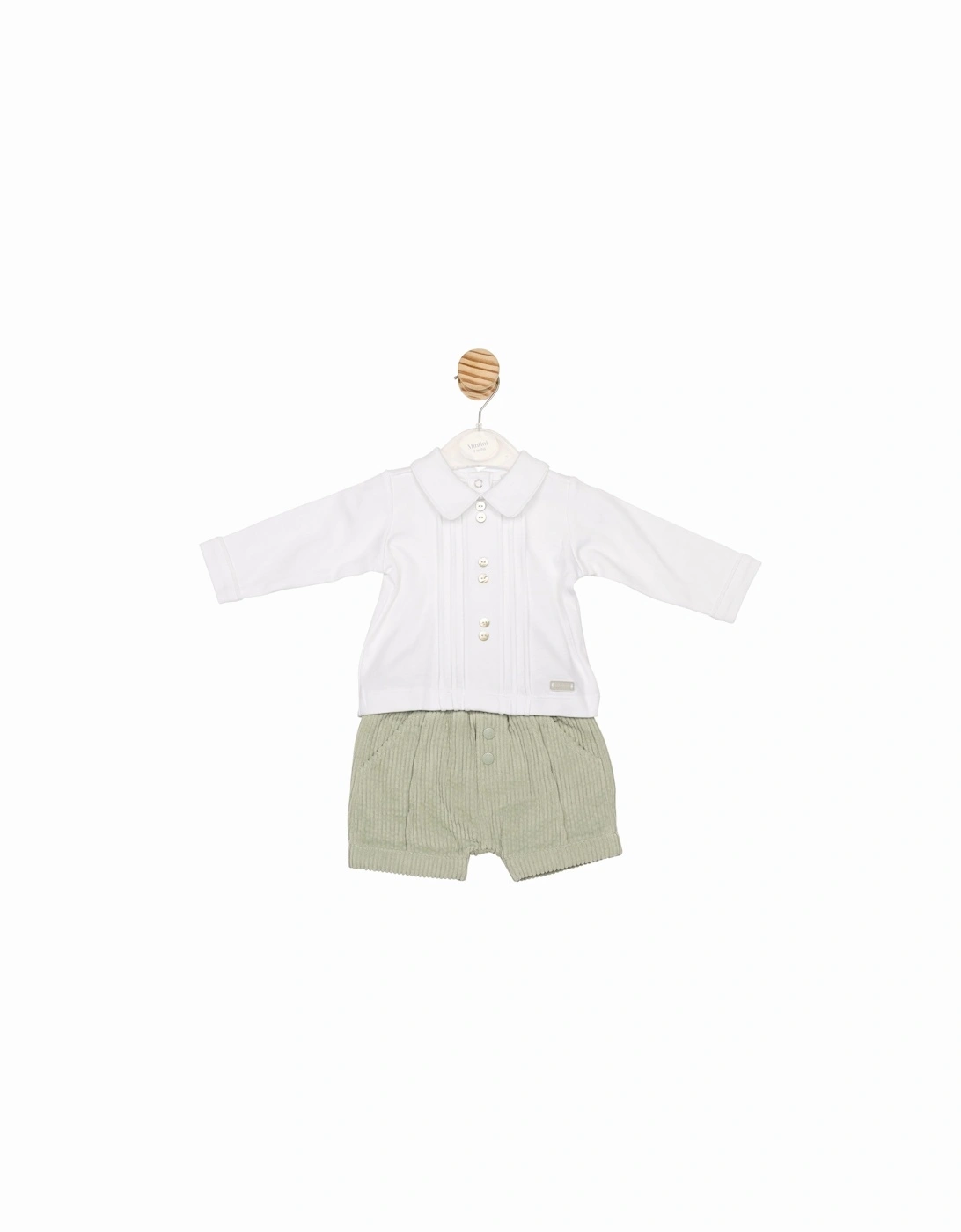 Boys Sage Green Corduroy Short Set, 3 of 2