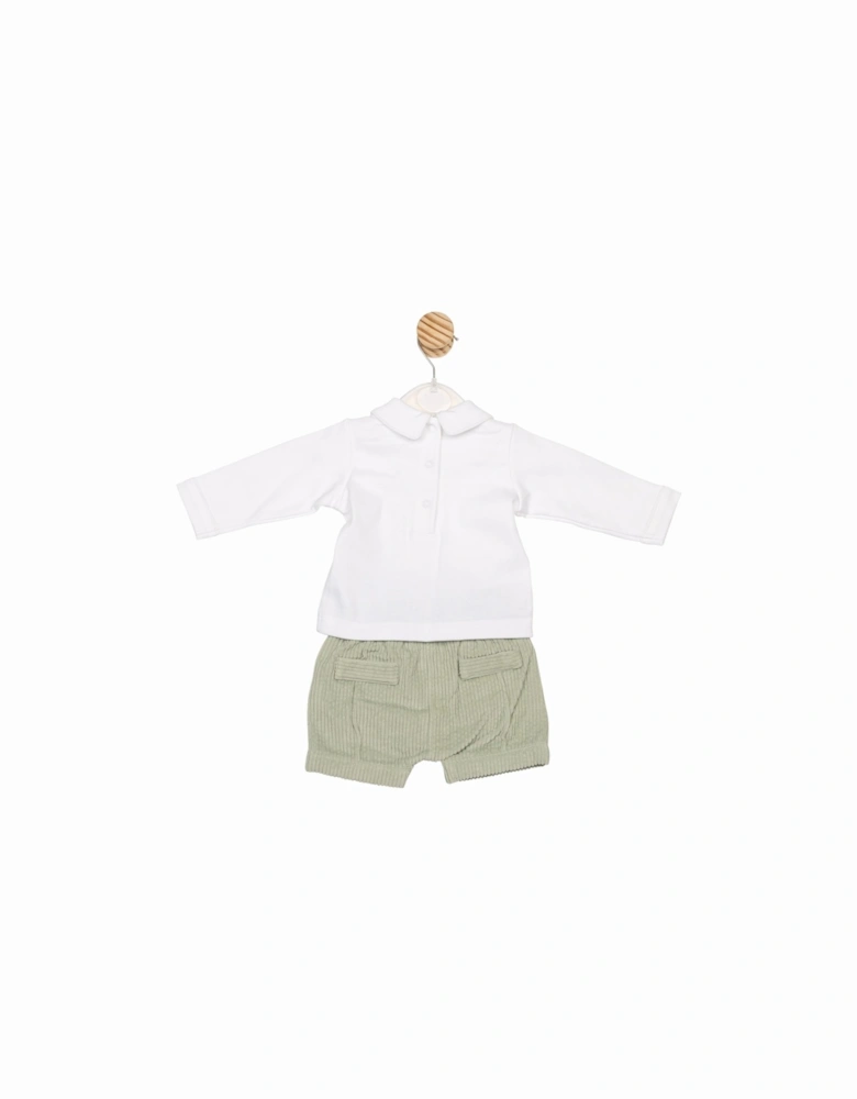 Boys Sage Green Corduroy Short Set