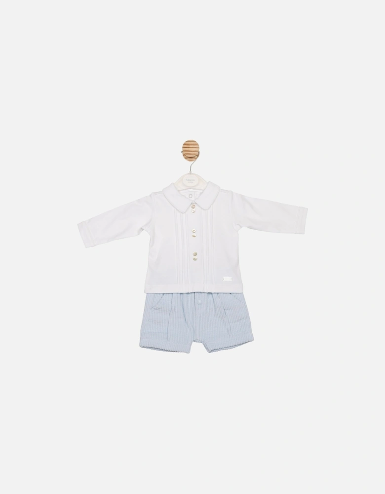 Boys Pale Blue Corduroy Short Set