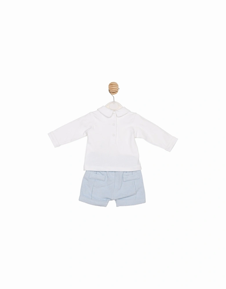 Boys Pale Blue Corduroy Short Set