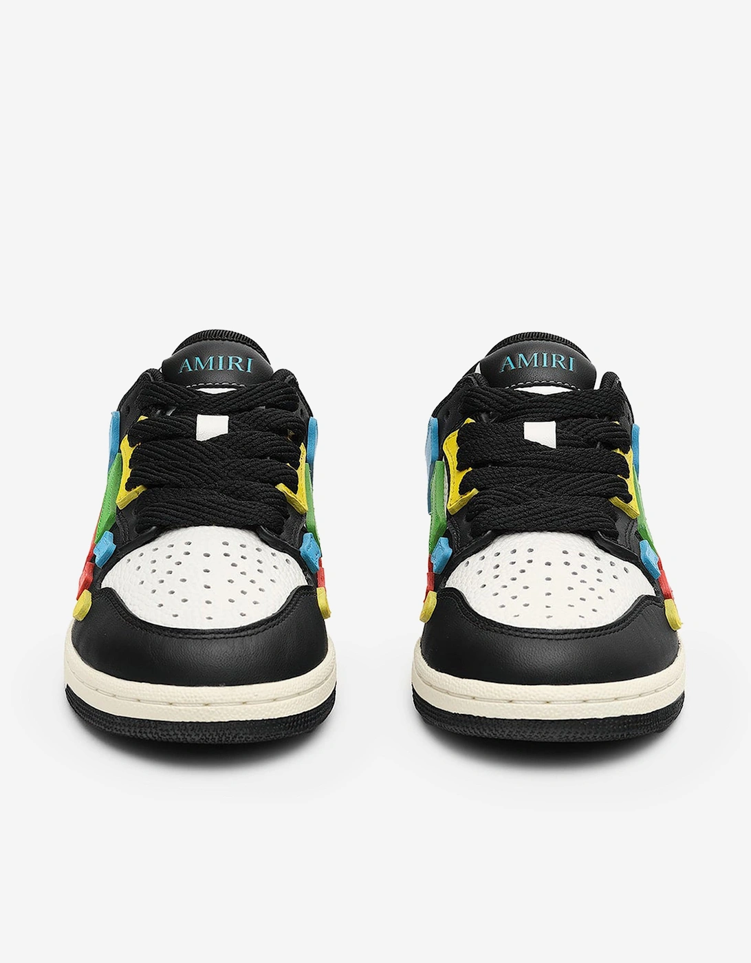 Kids Leather Skel Top Low Trainers in Black
