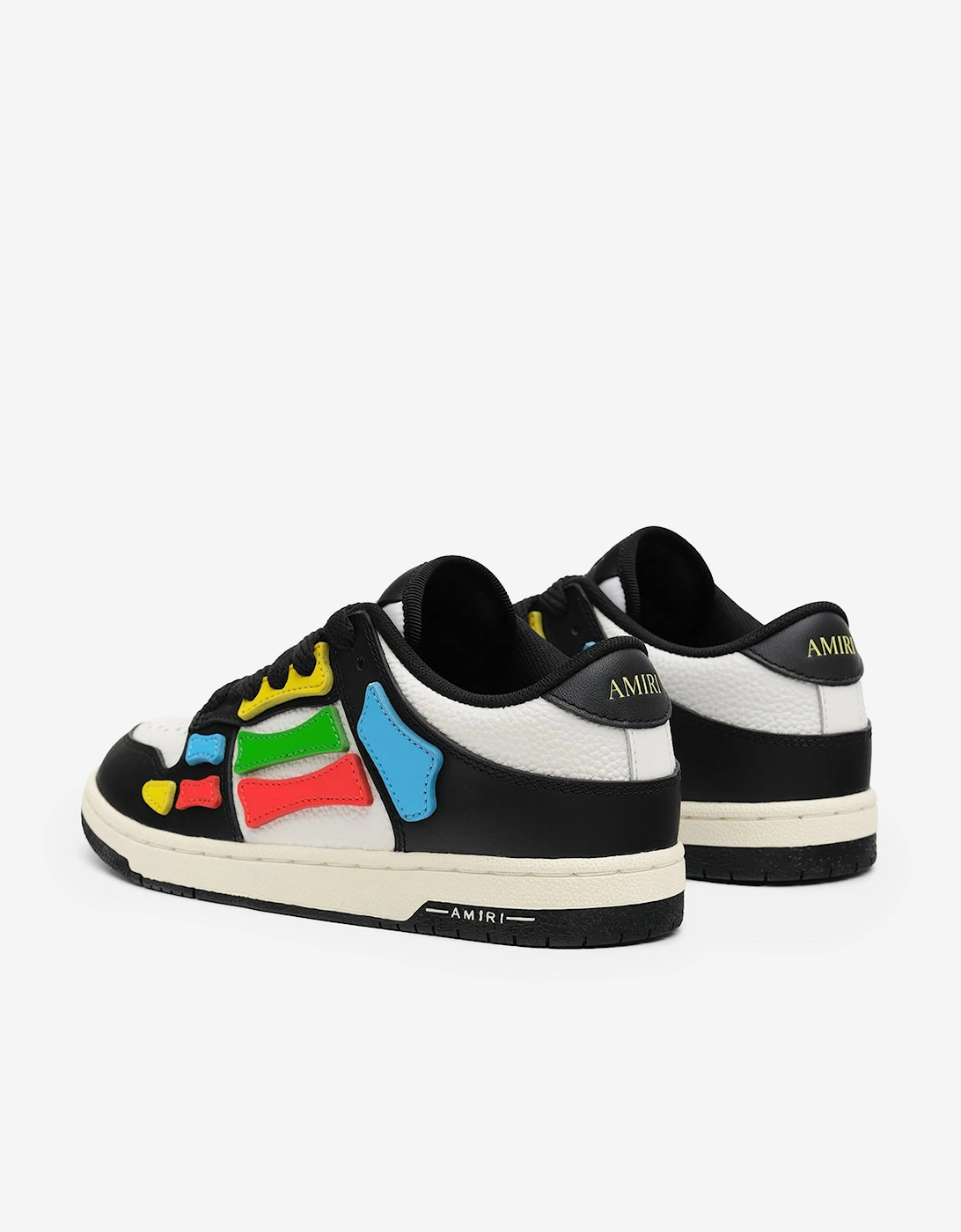 Kids Leather Skel Top Low Trainers in Black