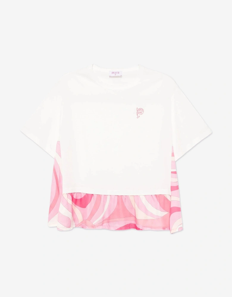 Girls Iride Logo T-Shirt in Ivory