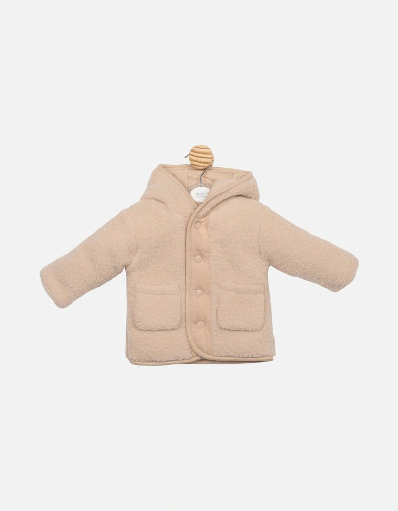 Boys Camel Teddy Fleece Coat