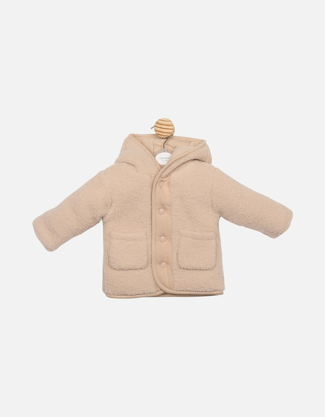 Mintini Boys Camel Teddy Fleece Coat - Tan - Size: 12-18 months