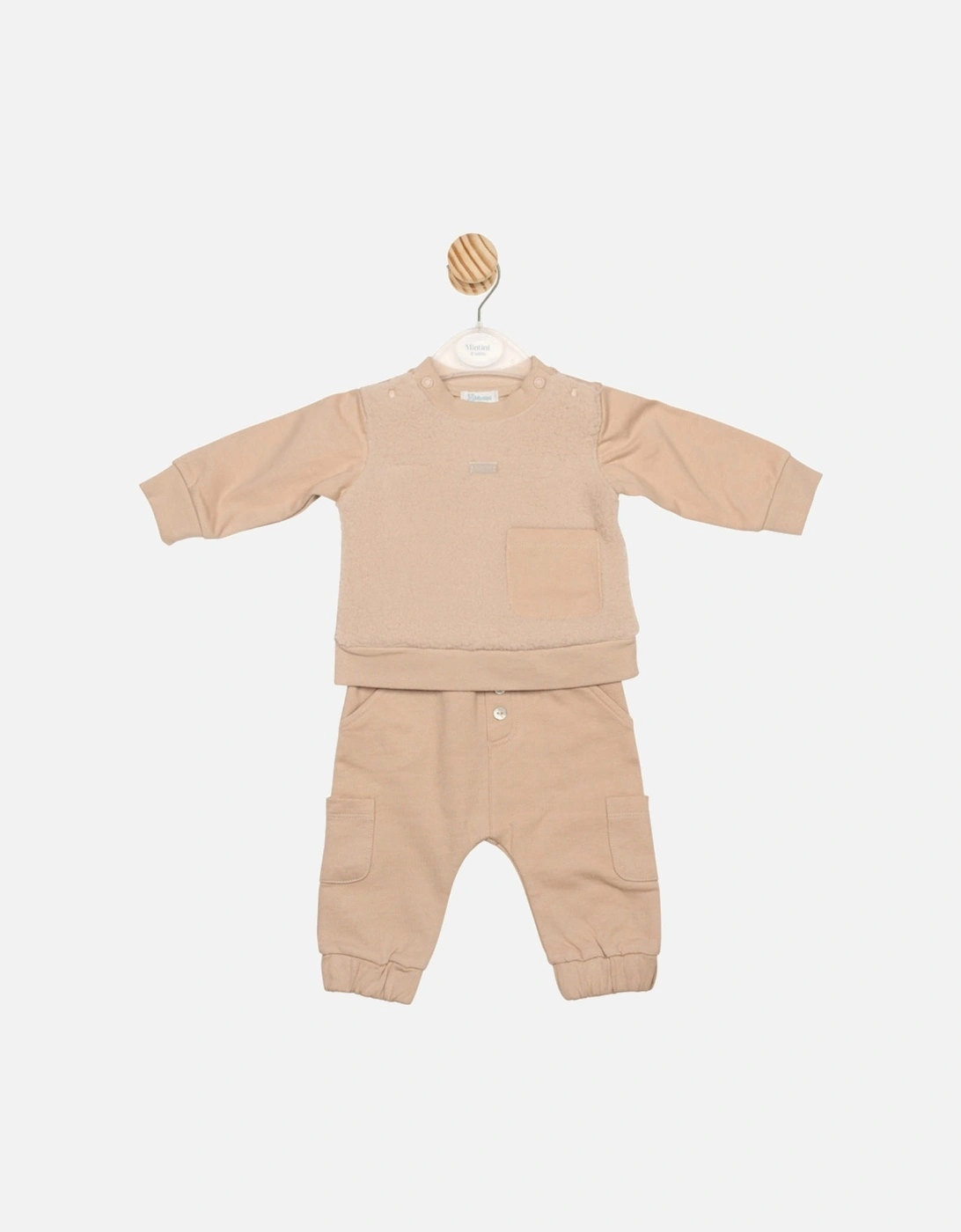 Boys Camel Teddy Fleece Jogger Set, 3 of 2