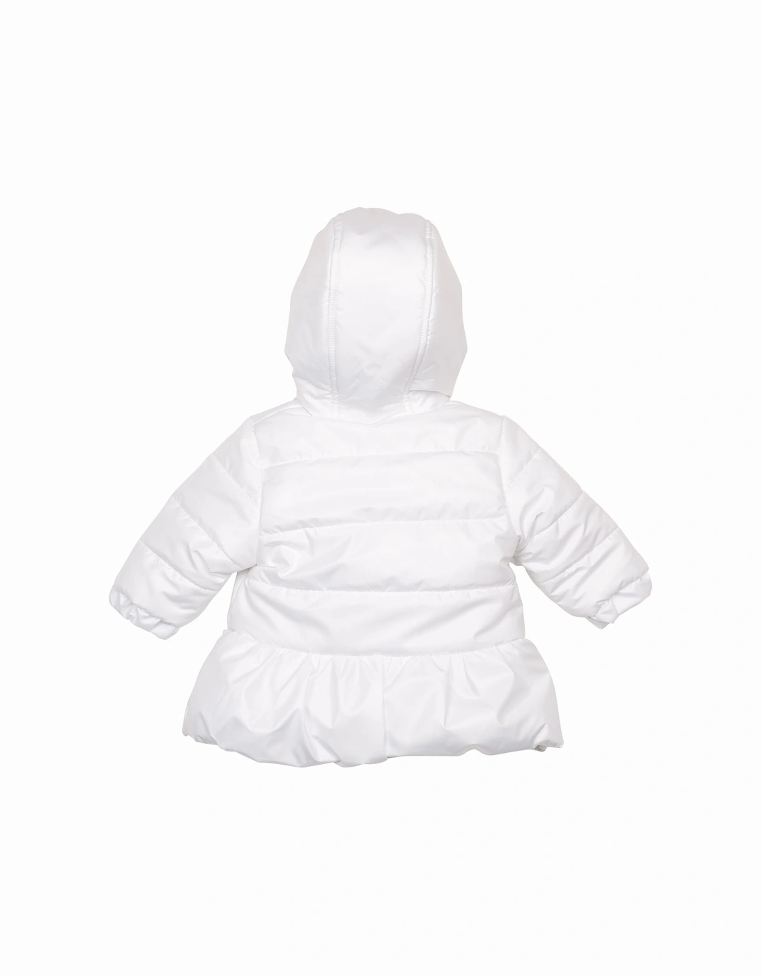 Girls White Pearlised Padded Coat