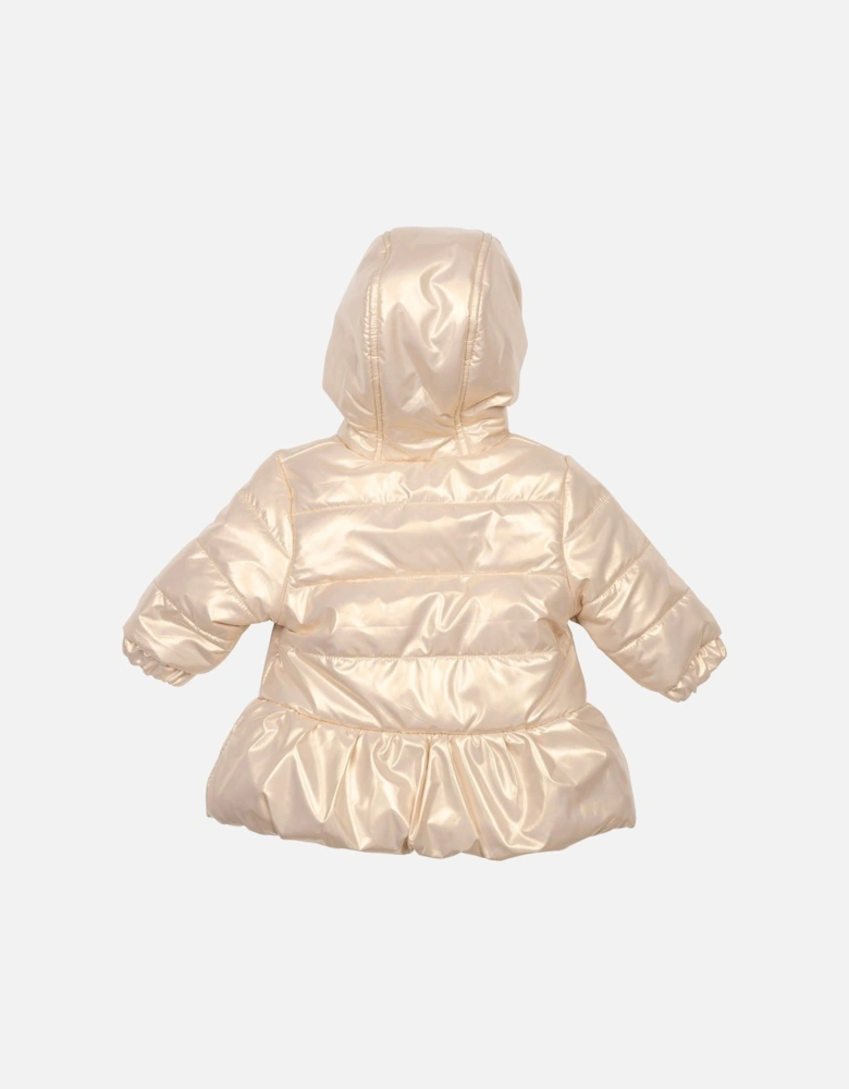 Girls Gold Pearlised Padded Coat