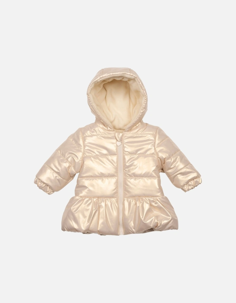 Girls Gold Pearlised Padded Coat
