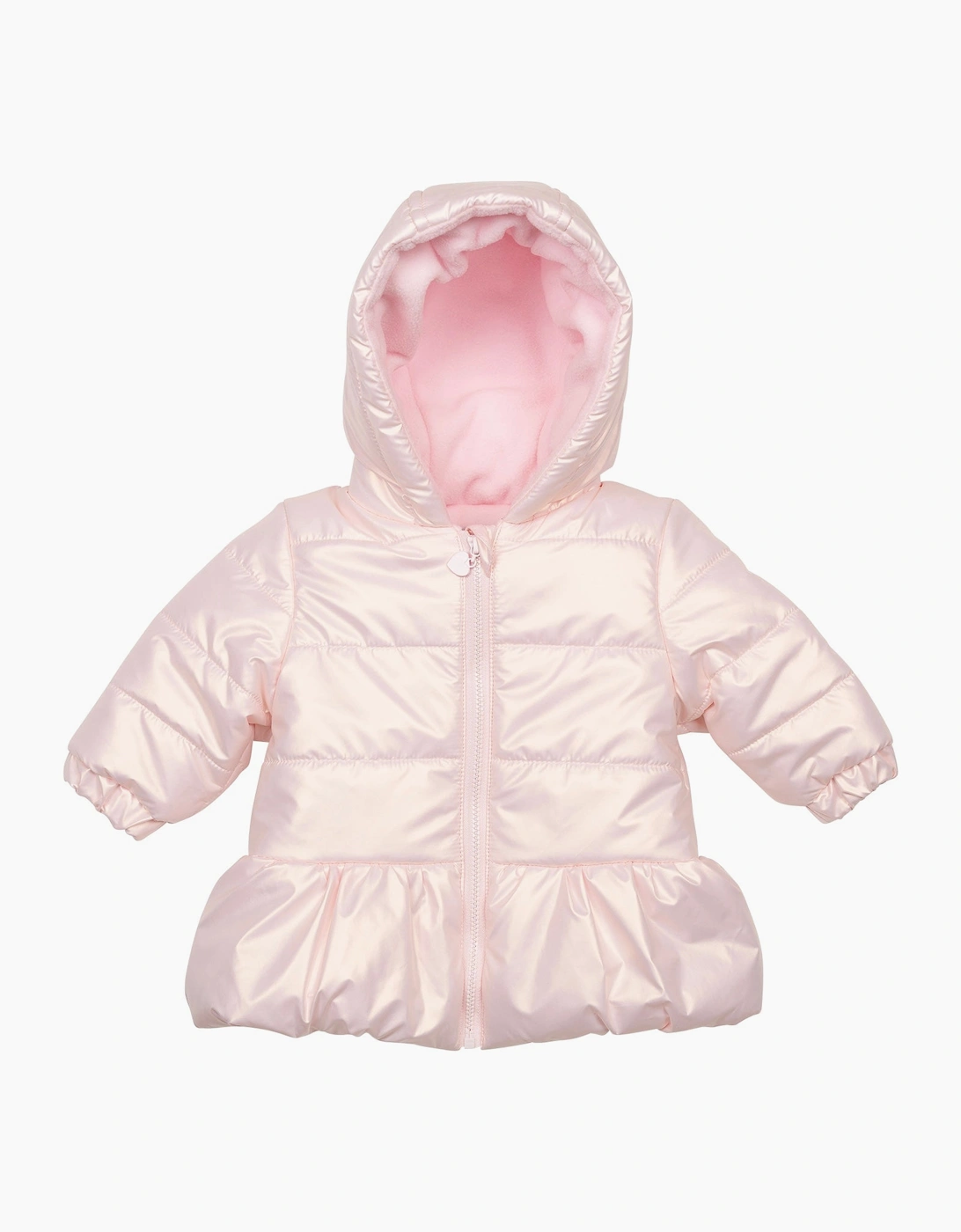 Mintini Girls Pale Pink Pearlised Padded Coat - Size: 0-3 months