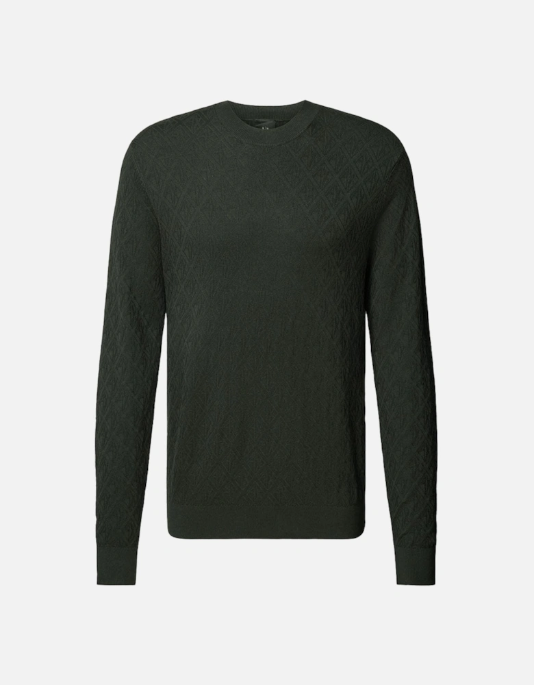 Exchange Crew Neck All over print Knit - Jet Olive XM000176 AF104540