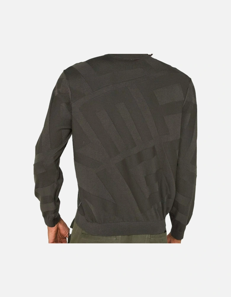 Exchange Knitted Jumper Over Logo - Black Ink Green XM000708