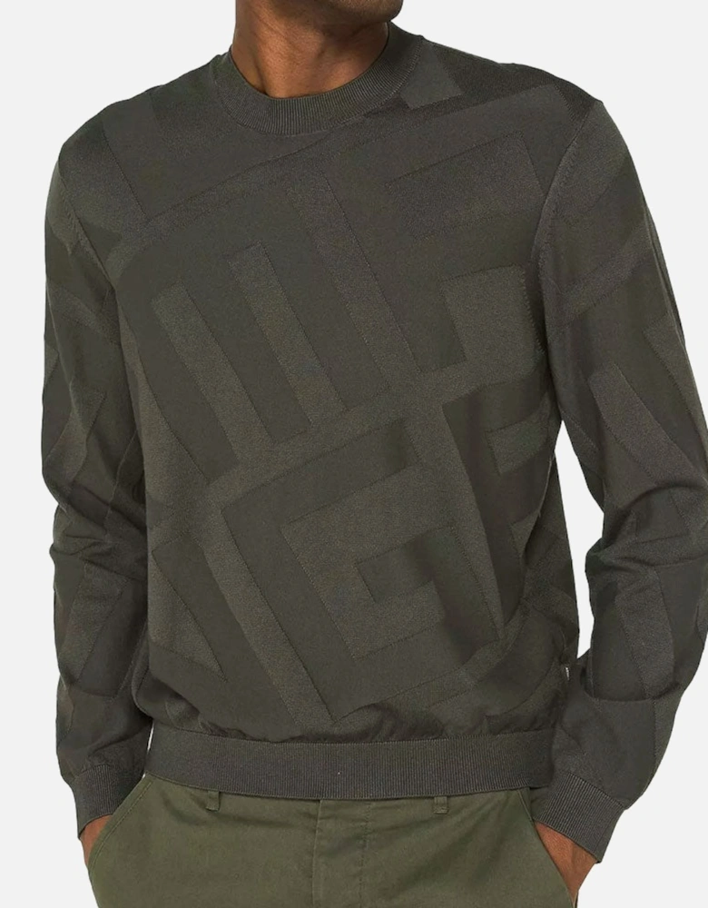 Exchange Knitted Jumper Over Logo - Black Ink Green XM000708