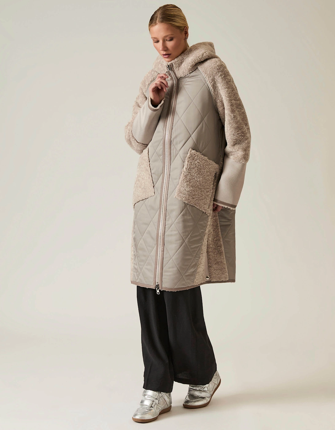 Grey Reversible Faux Fur Hooded Coat, 9 of 8