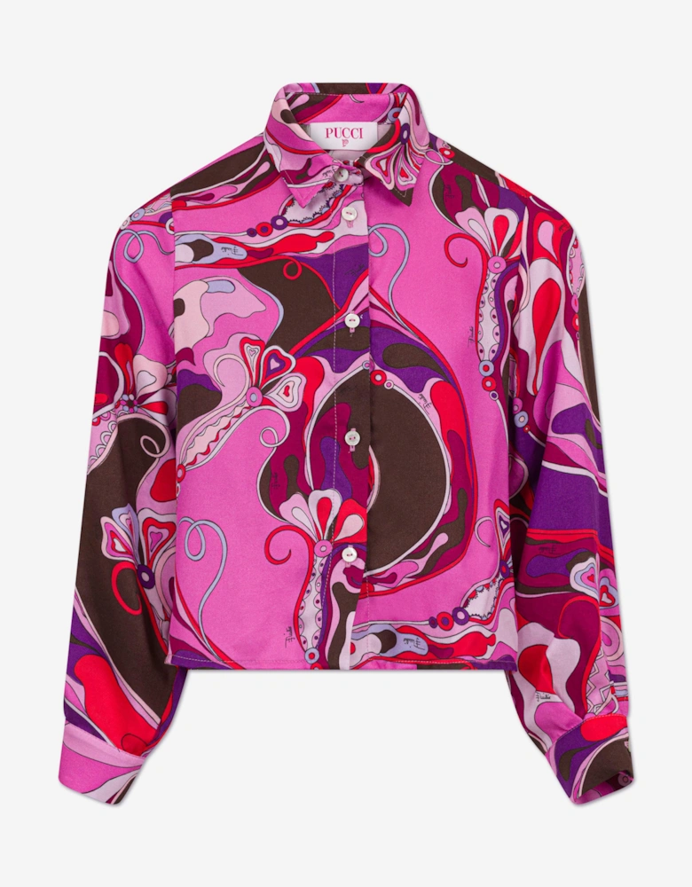 Girls Orchidee Print Blouse in Pink