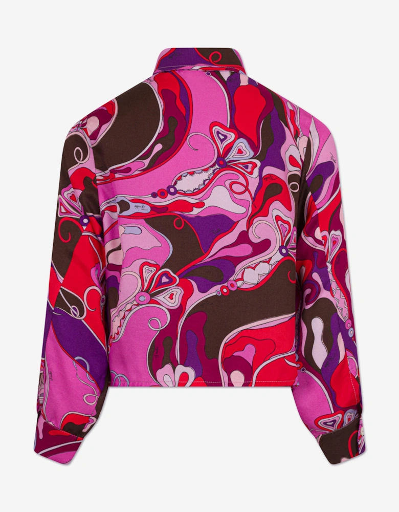 Girls Orchidee Print Blouse in Pink