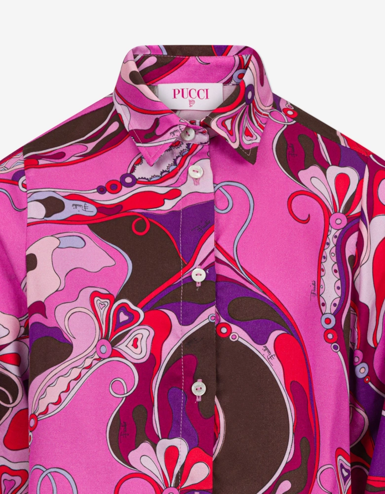 Girls Orchidee Print Blouse in Pink