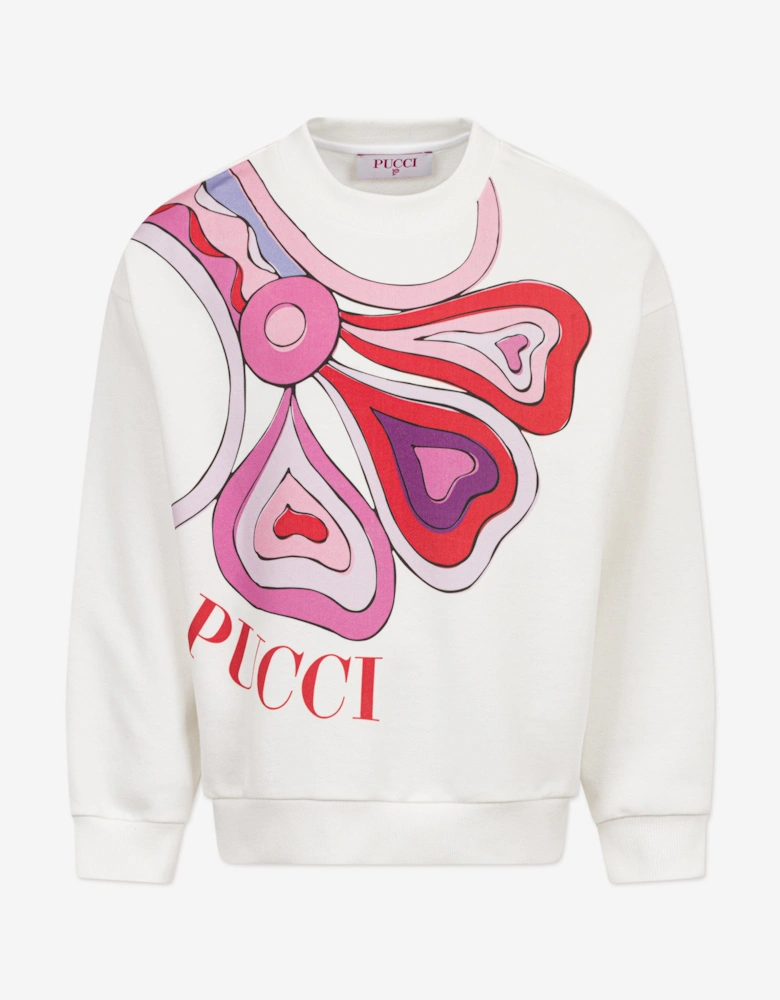 Girls Logo Sweatshirt in Ivory