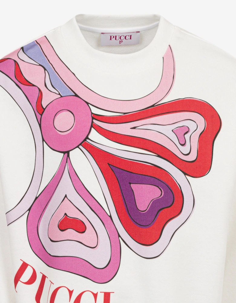 Girls Logo Sweatshirt in Ivory