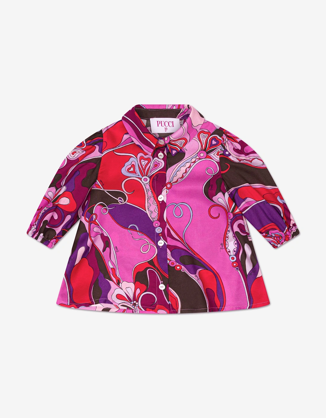 Baby Girls Orchidee Shirt Dress in Pink, 5 of 4