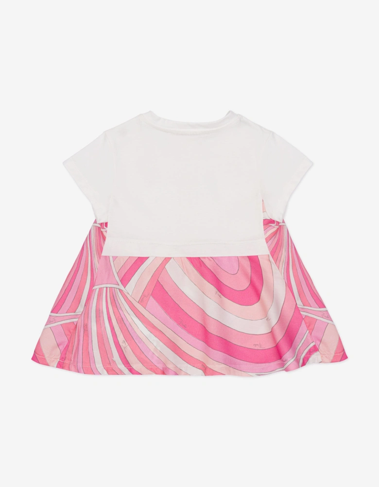 Baby Girls Iride Print Jersey Dress in Ivory