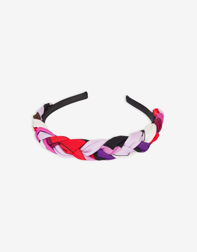 Girls Plaited Headband in Pink
