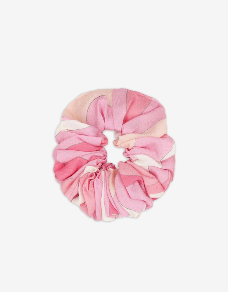 Girls Marmo Print Scrunchie in Pink