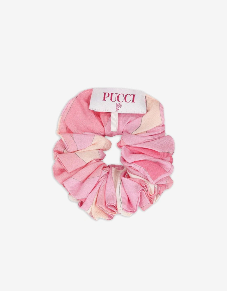 Girls Marmo Print Scrunchie in Pink
