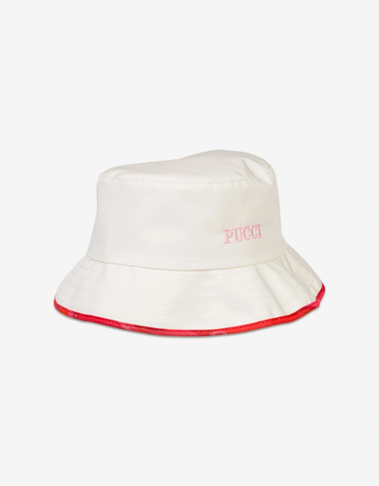 Girls Logo Bucket Hat in Ivory