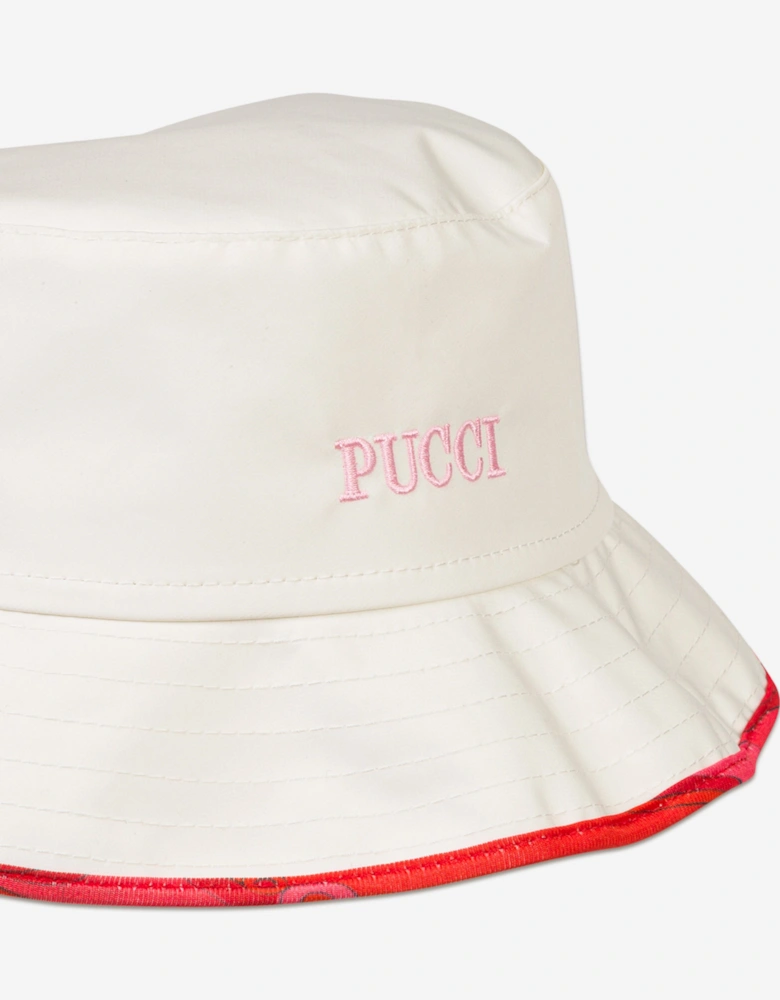 Girls Logo Bucket Hat in Ivory
