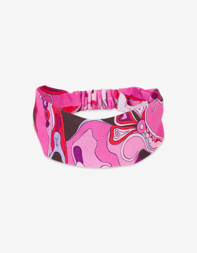Girls Orchidee Print Headband in Pink