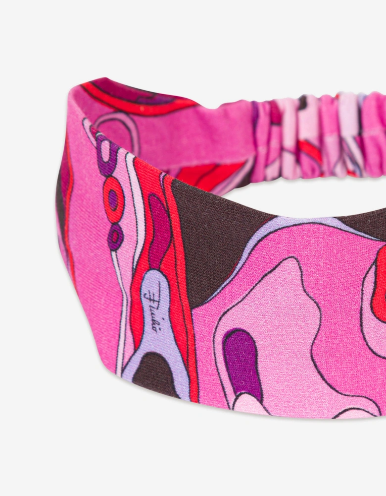 Girls Orchidee Print Headband in Pink