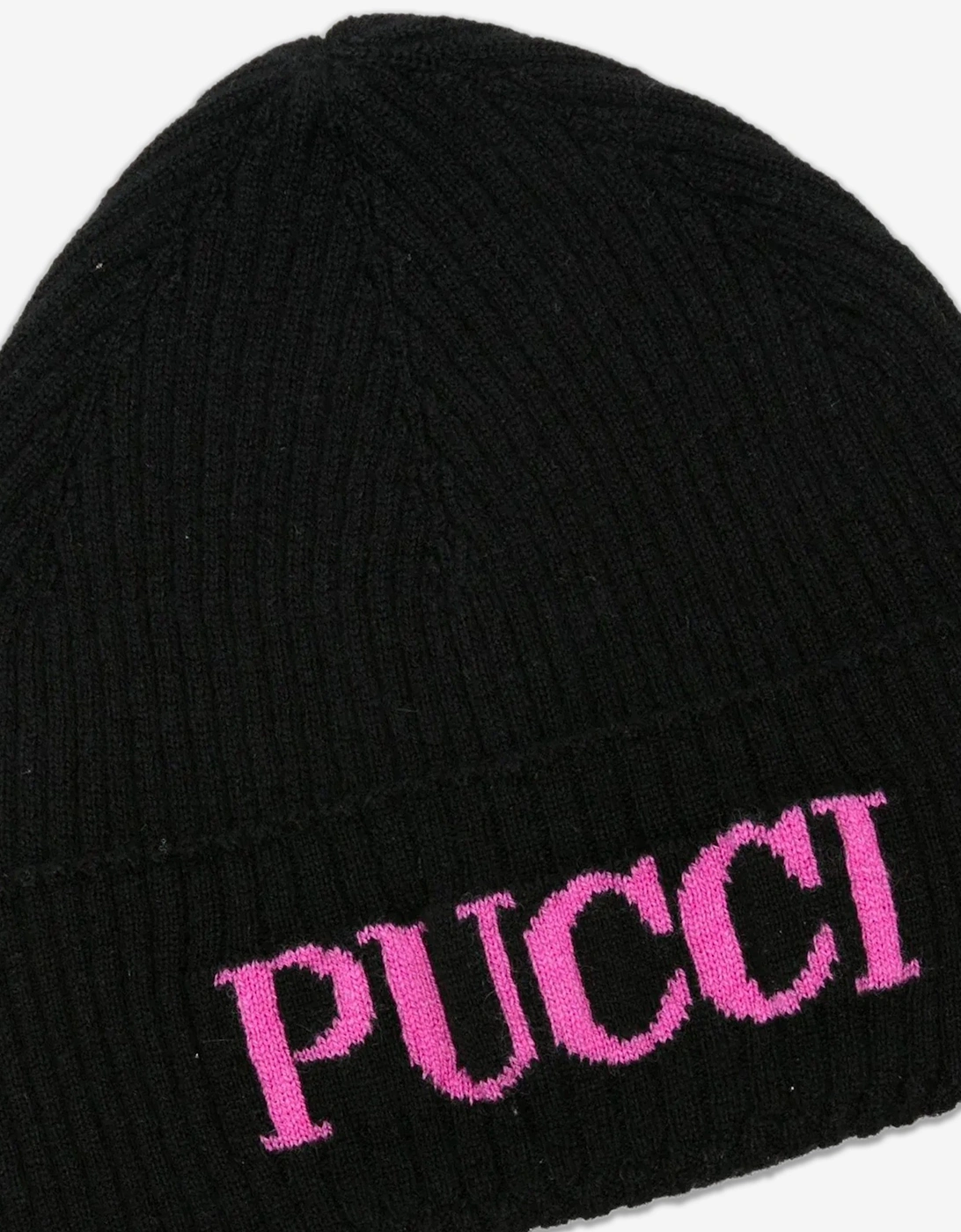 Girls Wool and Cashmere Beanie Hat in Black
