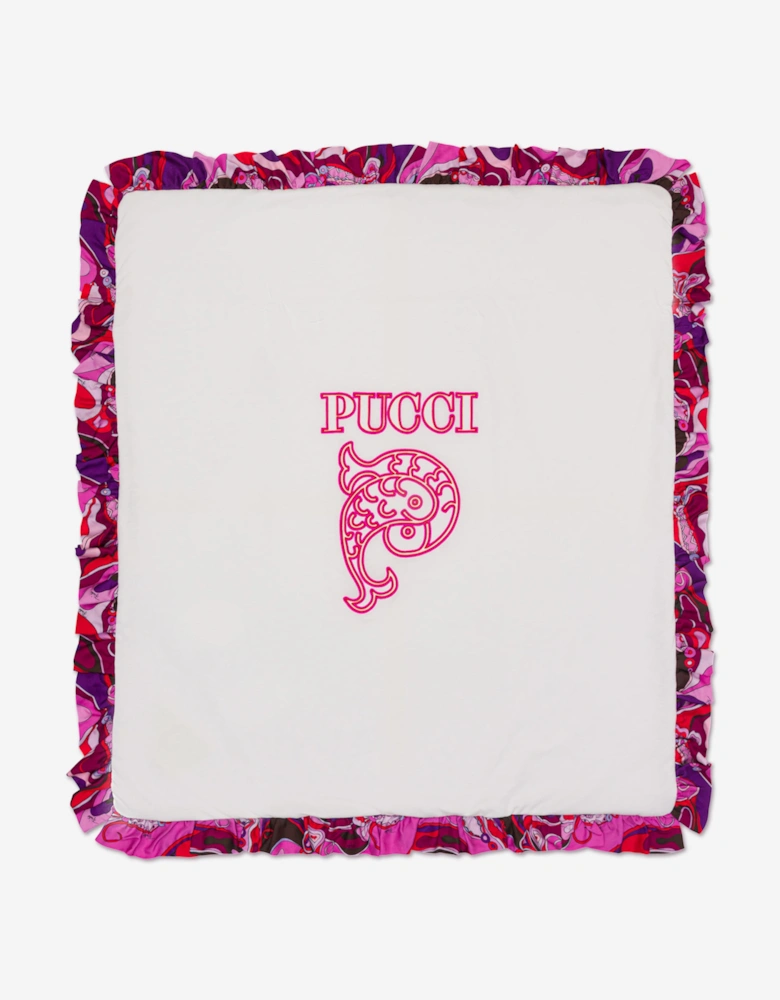 Baby Girls Logo Blanket in Ivory (90cm)