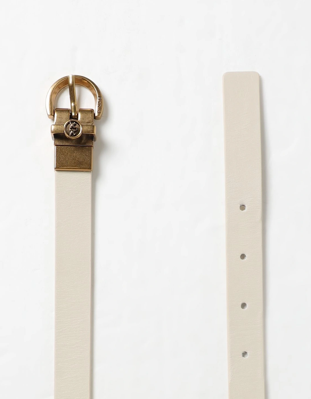 Leather Belt with Gold Buckle