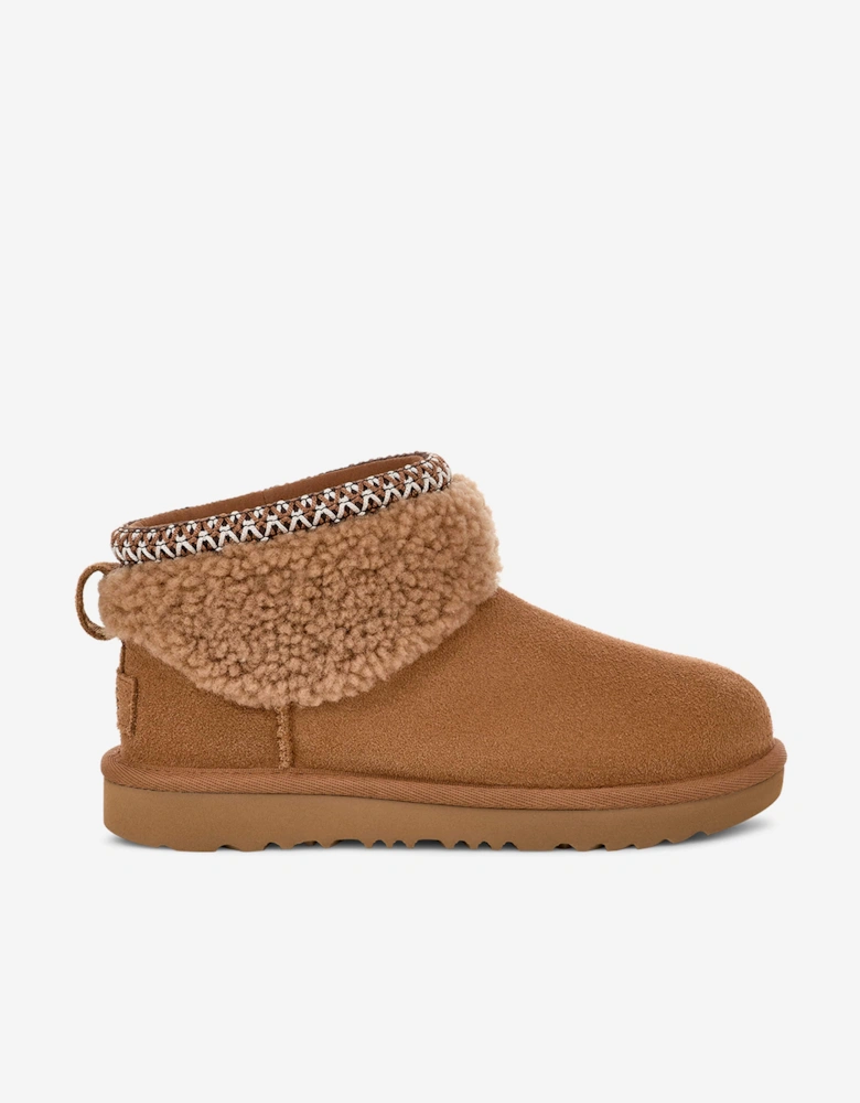 Girls Classic Ultra Mini Maxi Curly Boots in Brown