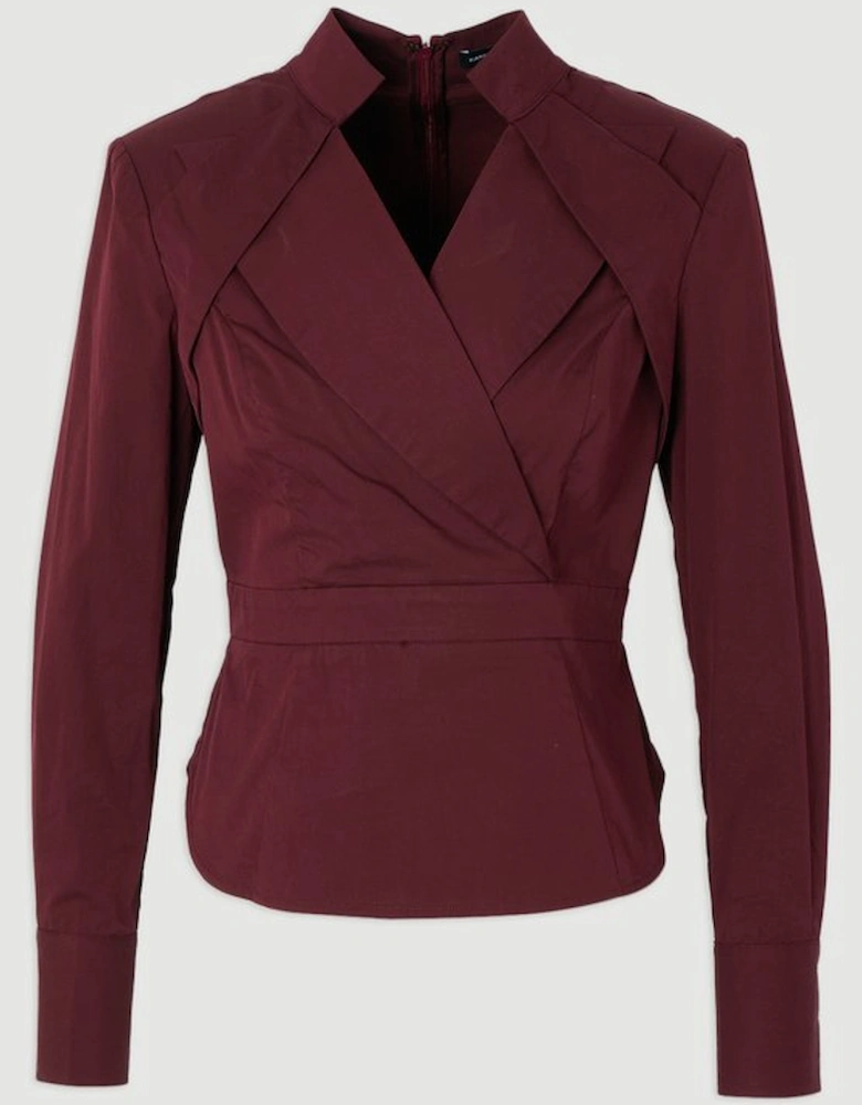 Stretch Cotton Collar Detail Woven Shirt