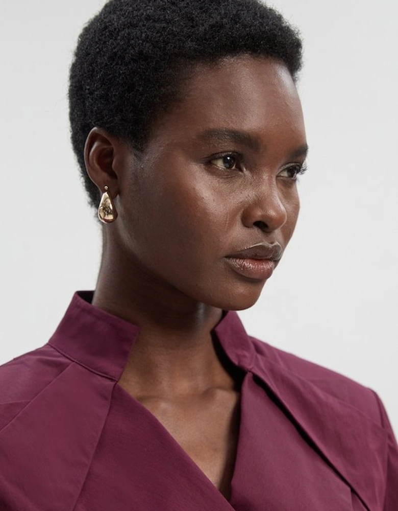 Stretch Cotton Collar Detail Woven Shirt