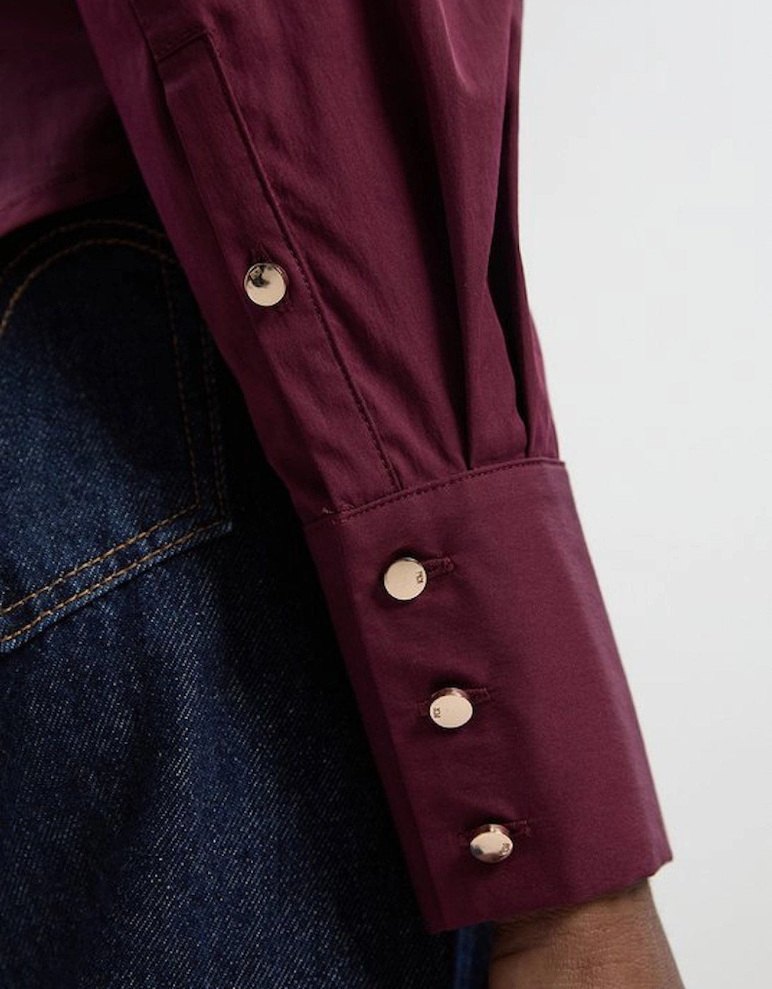 Stretch Cotton Collar Detail Woven Shirt