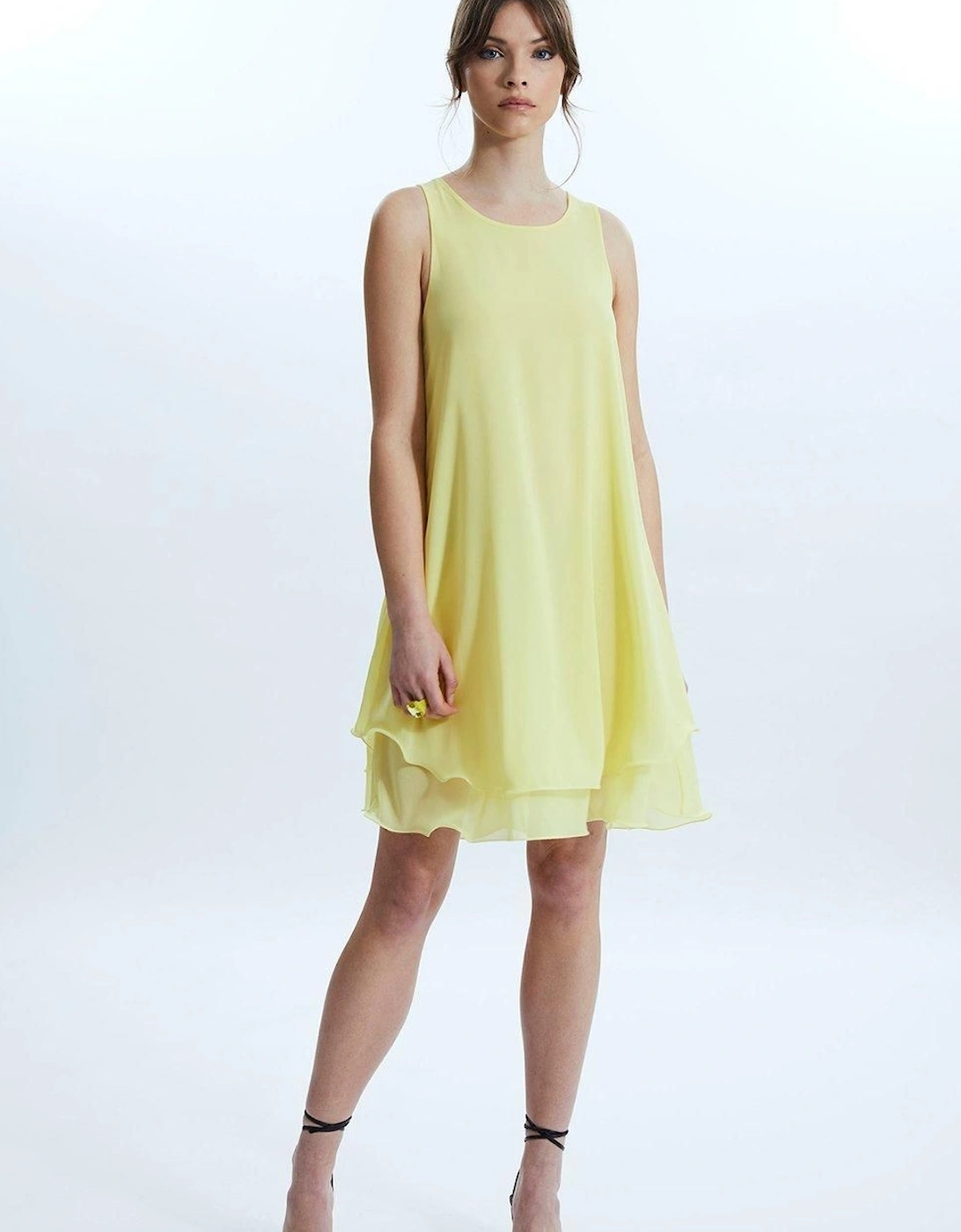 Sleeveless Wave Hem Dress Yellow, 2 of 1