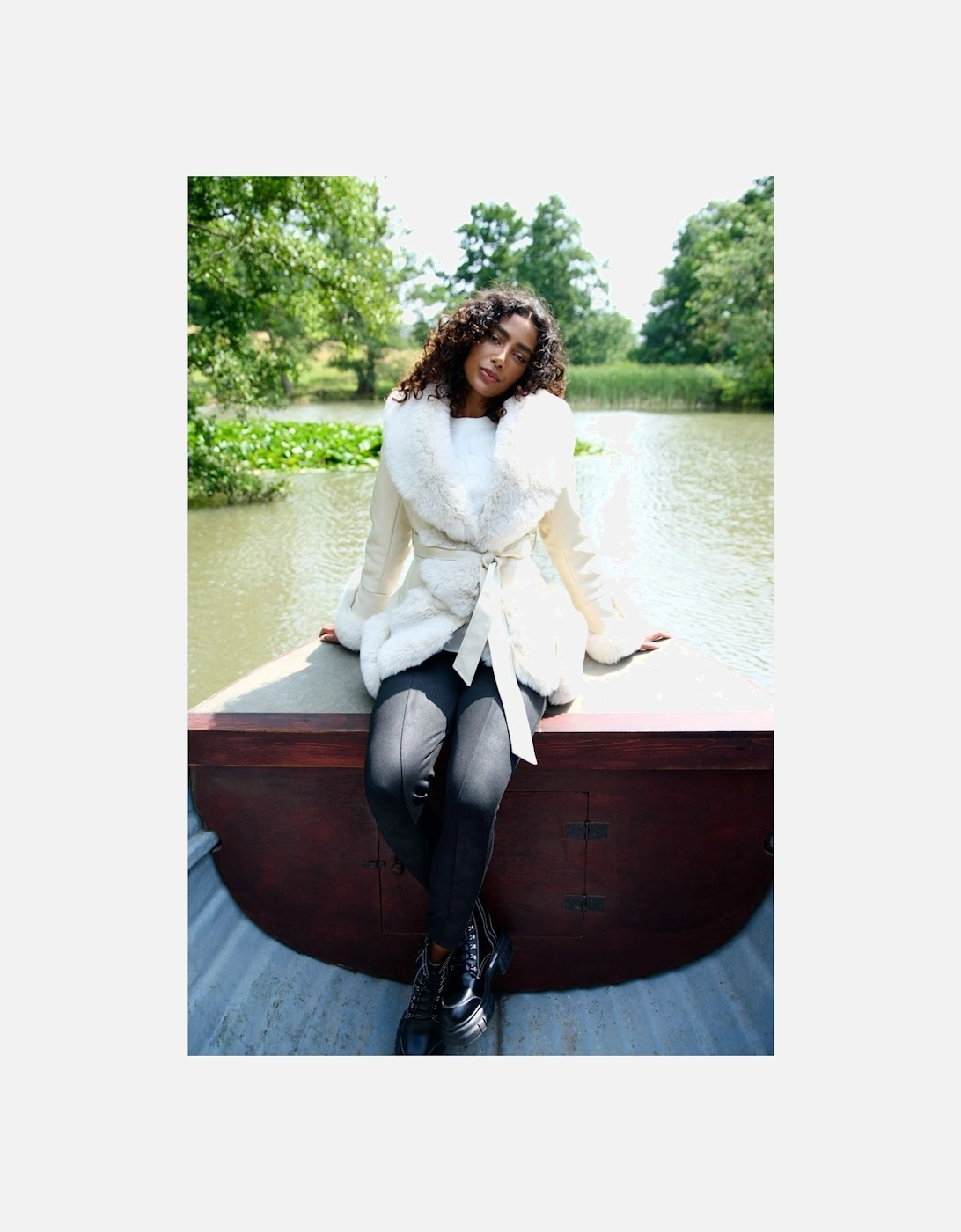 Fur Trimmed Belted Coat, 2 of 1