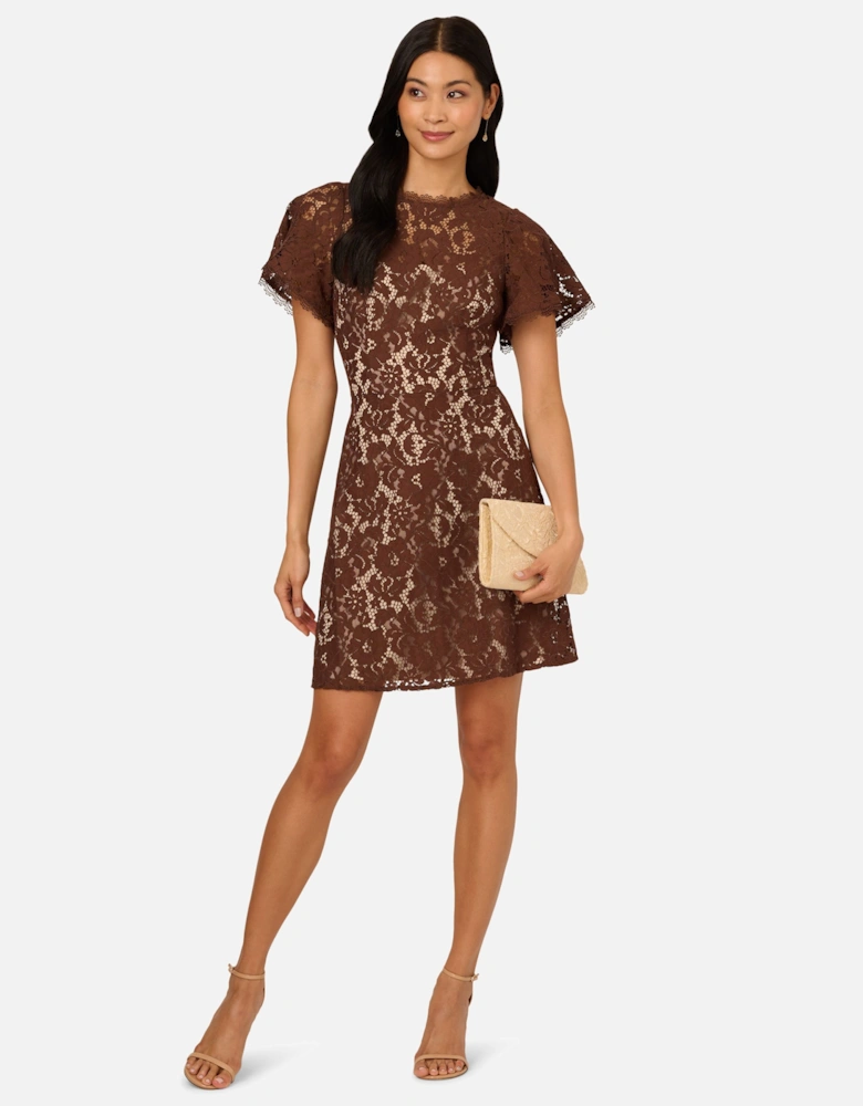 Lace Flounce Short Dress
