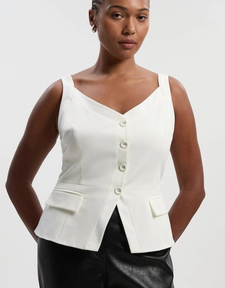 Plus Size Tailored Tux Corset Top